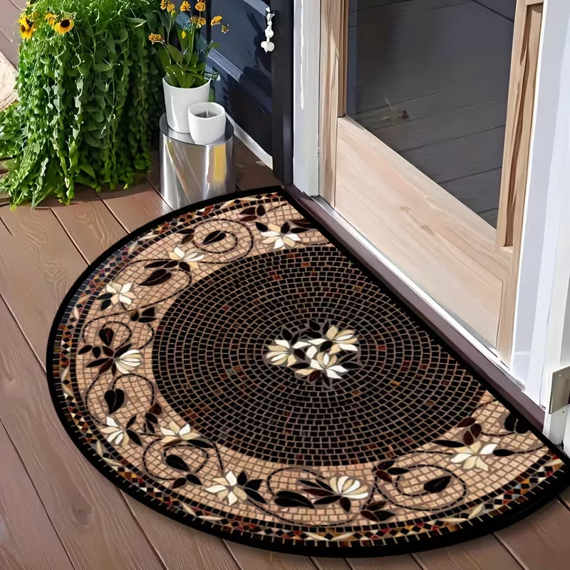 Tapis de sol en caoutchouc semi-circulaire et antisalissure