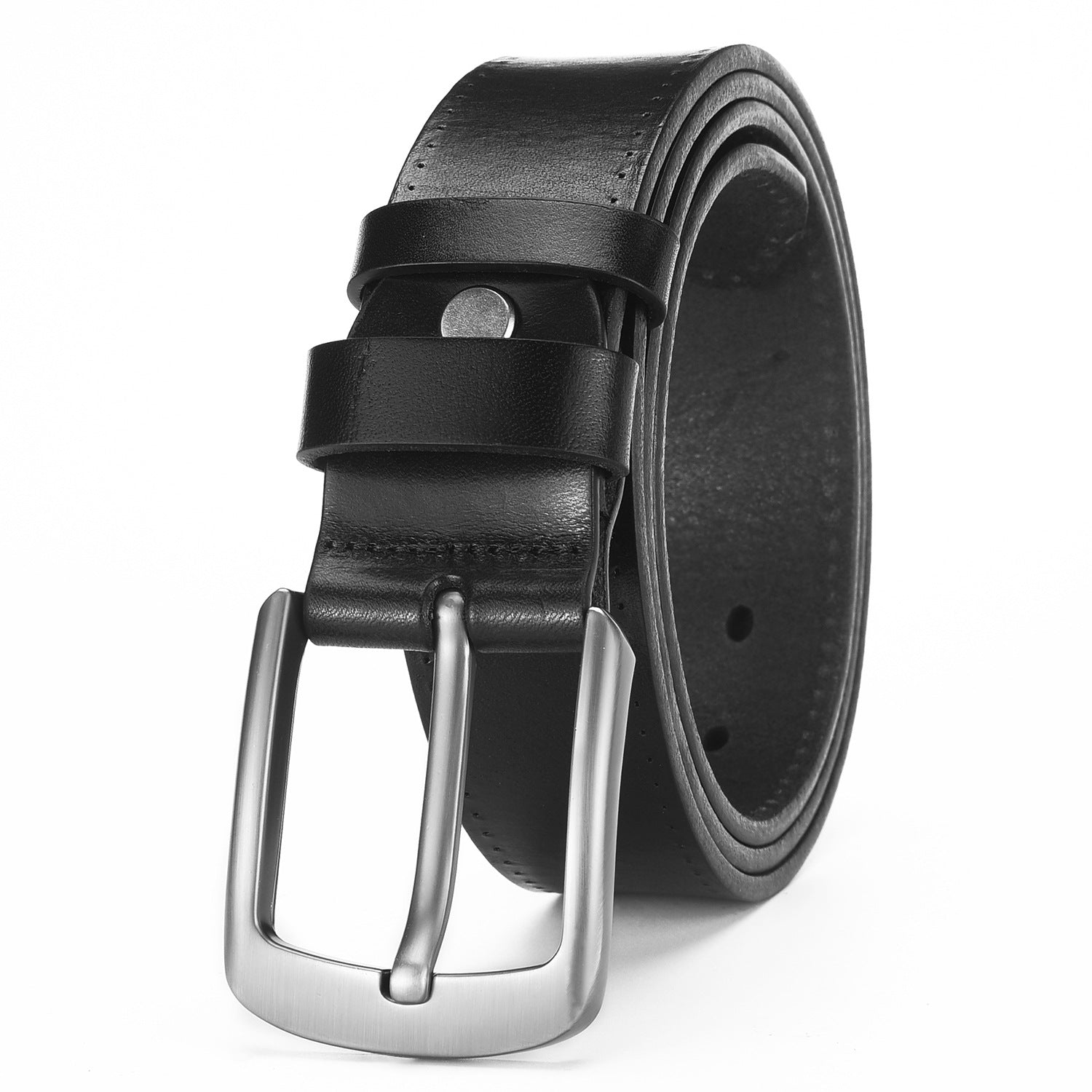 Ceinture de cuir de vache de première couche en alliage d'épingle pour hommes