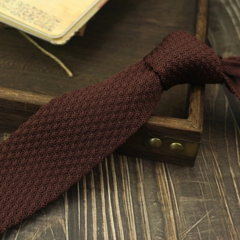Narrow Woolen College Style Tie tricotée pour les hommes et les femmes