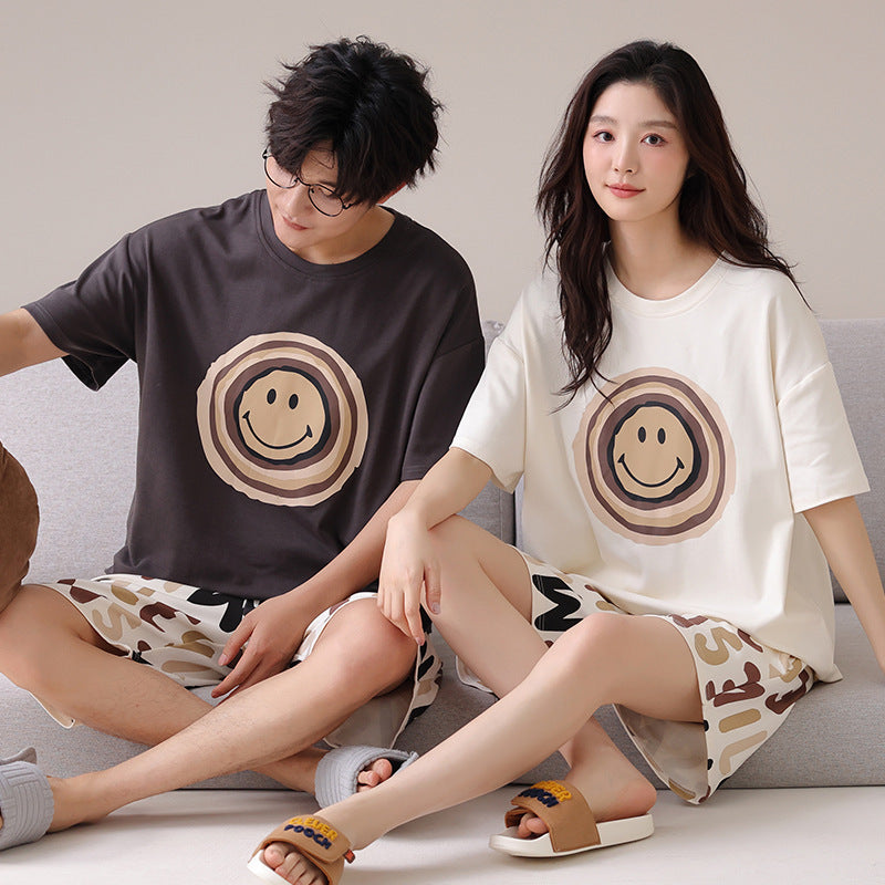 Port d'extérieur Loose Short à manches courtes Couple Pajamas
