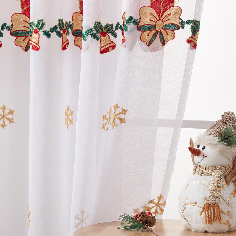Rideau de Noël américain Broderie de flocons de neige de Noël