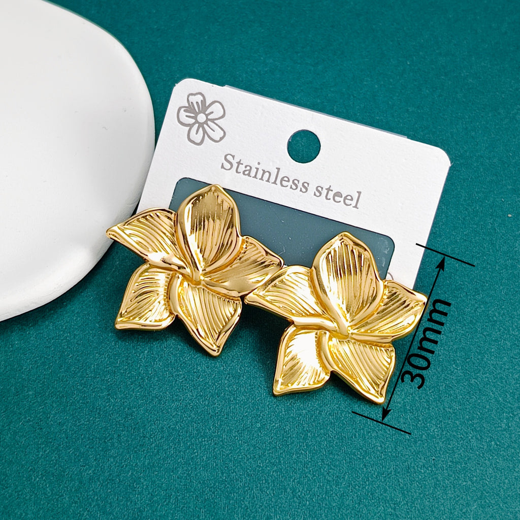Boucles d'oreilles en acier inoxydable à double couche Léger Luxe avec une sensation Premium