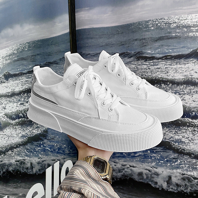 Toile respirant haut bas plate-forme hommes Casual Sneakers