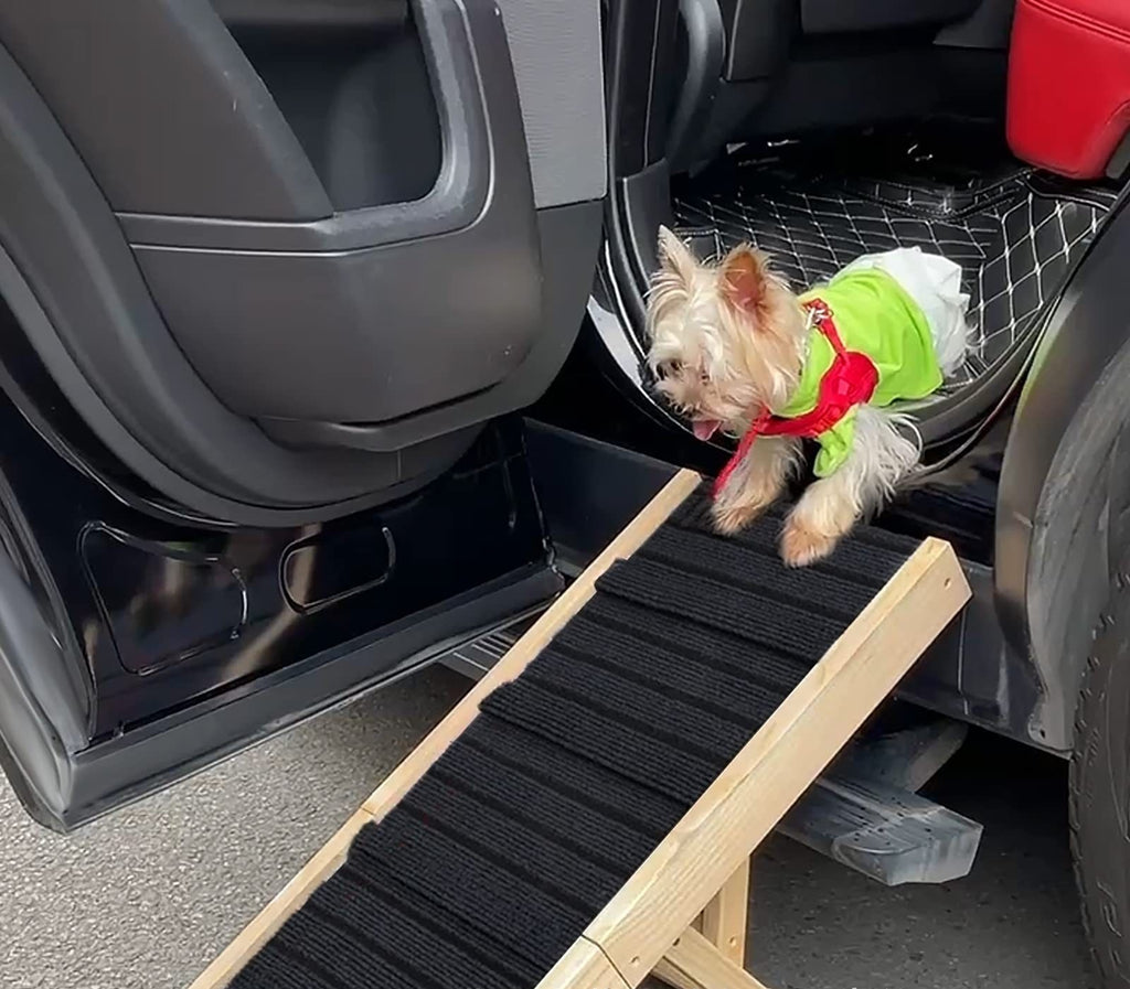 Échelle de chien réglable en bois Ramp portatif antidérapant pliable