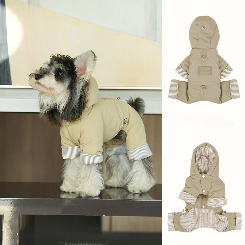 Manteau rembourré en coton pour animaux de compagnie Warm Four-legged Full-coverage with Hood