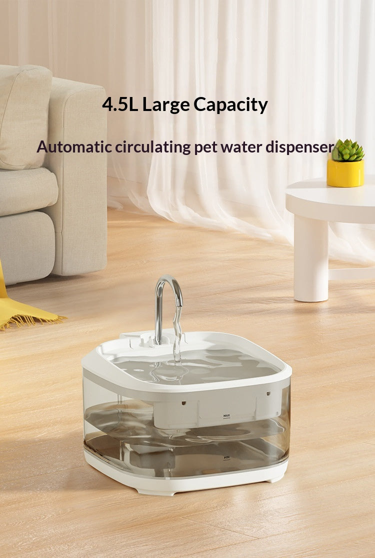 Grande capacité Entièrement transparent Automatique Circulant Fontaine d'eau filtrée pour animaux de compagnie