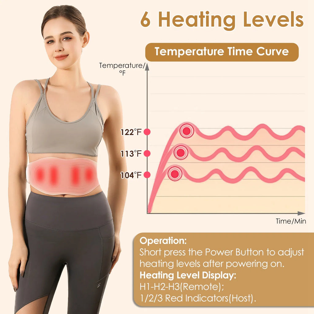 Portable sans fil EMS Heating Pad Massager 8 Modes personnalisables