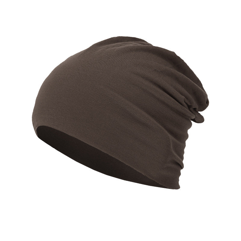 Toute la saison, polyvalent Solide-couleur Slouchy Bonnet avec un design enroulé