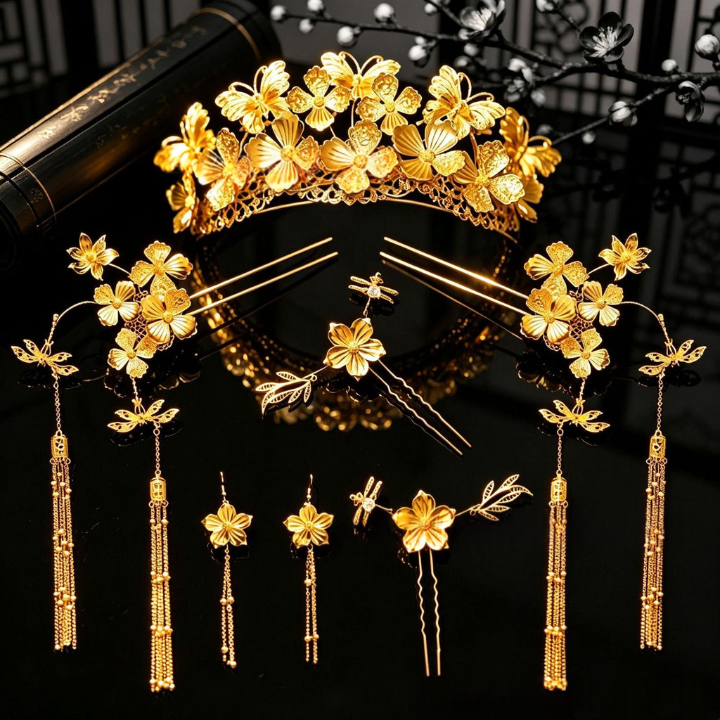 Hanfu mariage coiffure nuptiale mariage cheveux couronne ornement