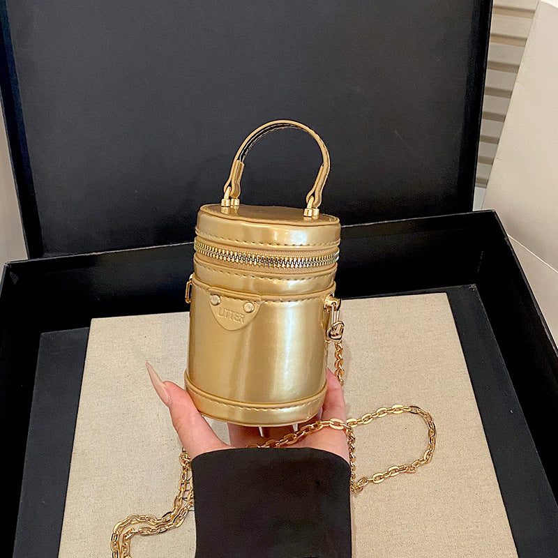 Cuir Mode Candy Couleur Sac à Bucket cylindrique