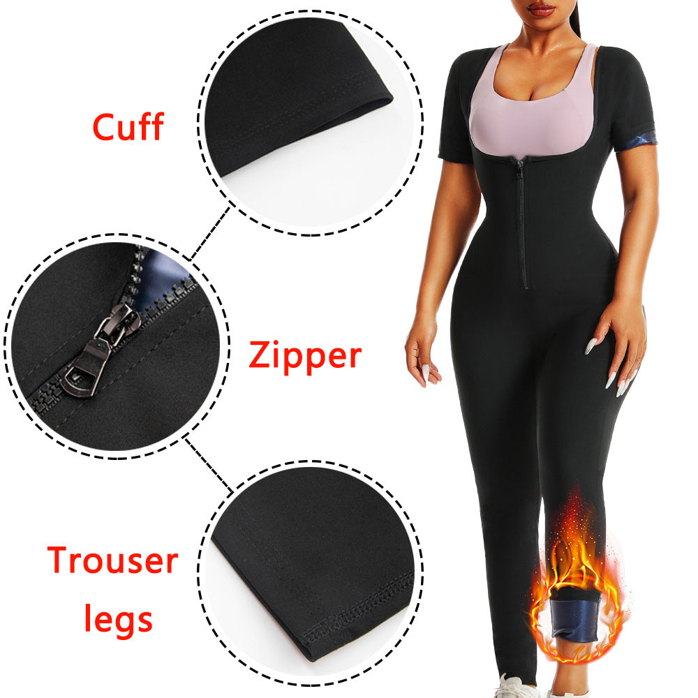 Maillot de saut à manches courtes Sauna pour femme