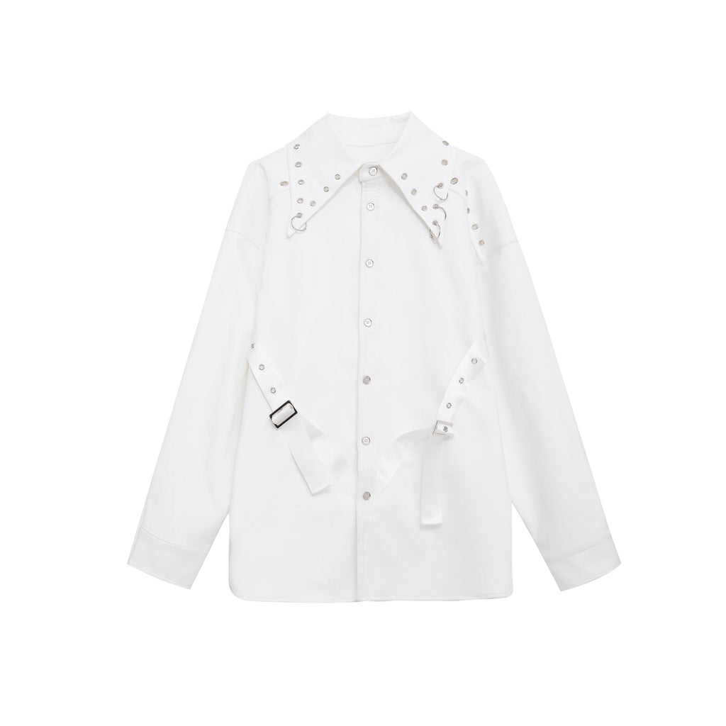 Deconstructing Epaule Pad Blanc Chemise Veste