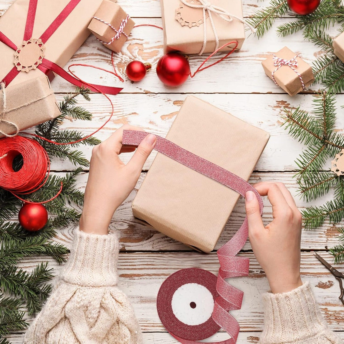 Ensemble de ruban cadeau de Noël