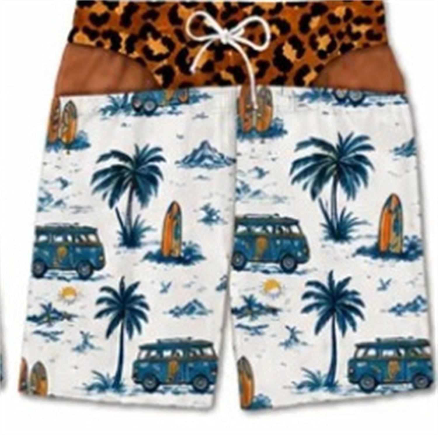 Short casual respirant imprimé homme