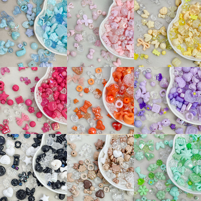 Mélange aléatoire de perles acryliques Assortiment avec trou droit