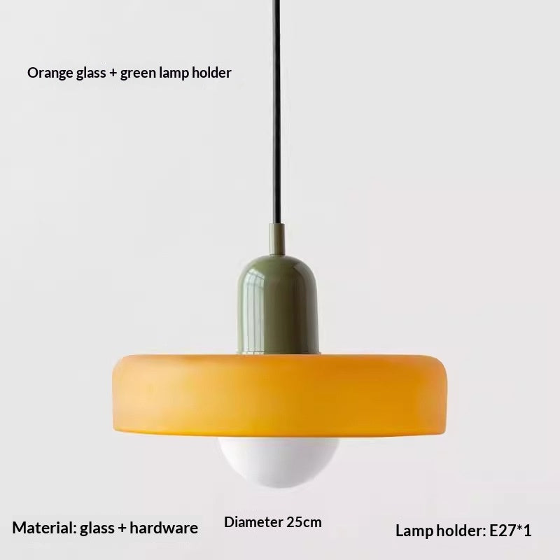 Lampe de lit en verre créatif Vintage vert pendentif lumière