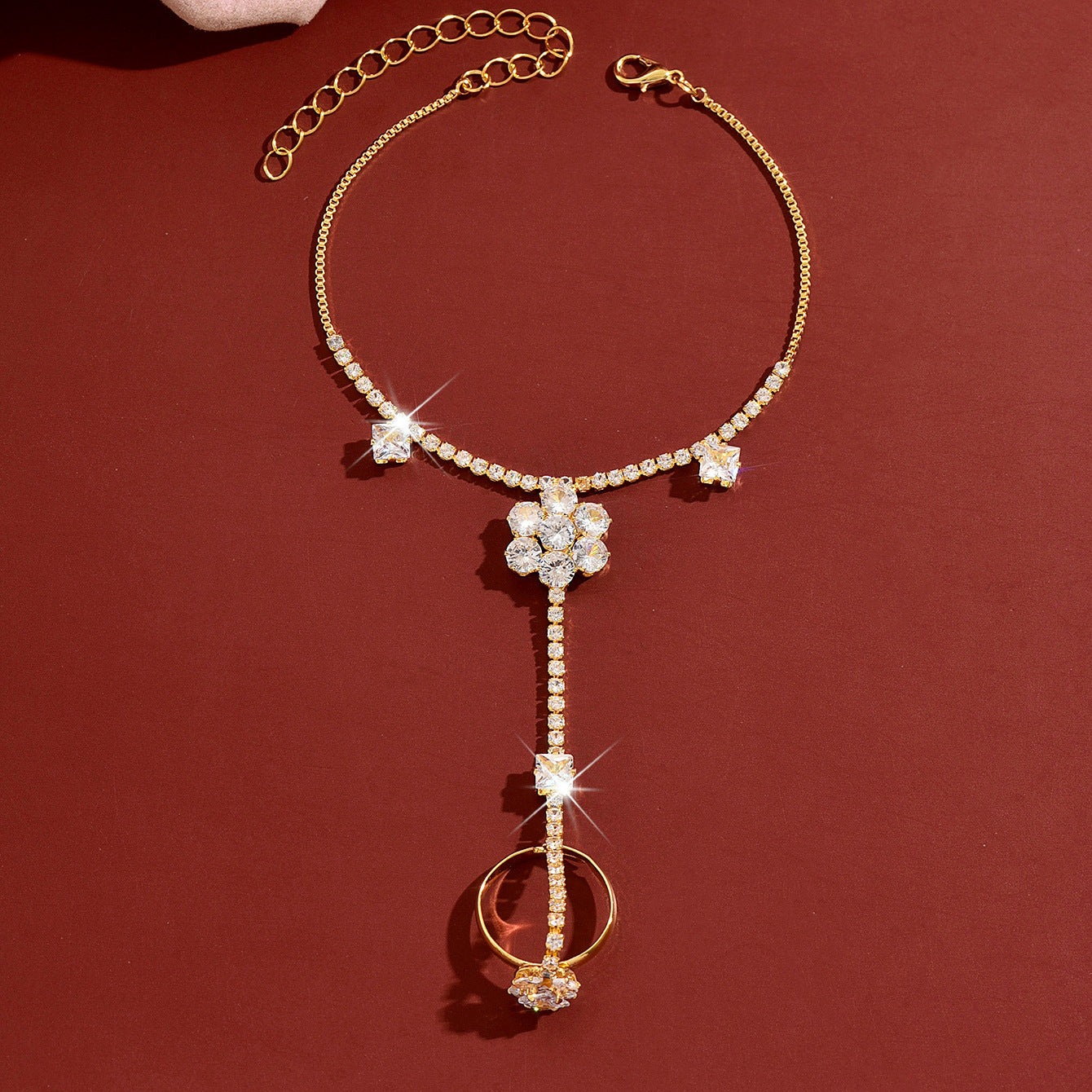 Bracelet de fleur de Zircon en cristal plaqué électroniquement écologique