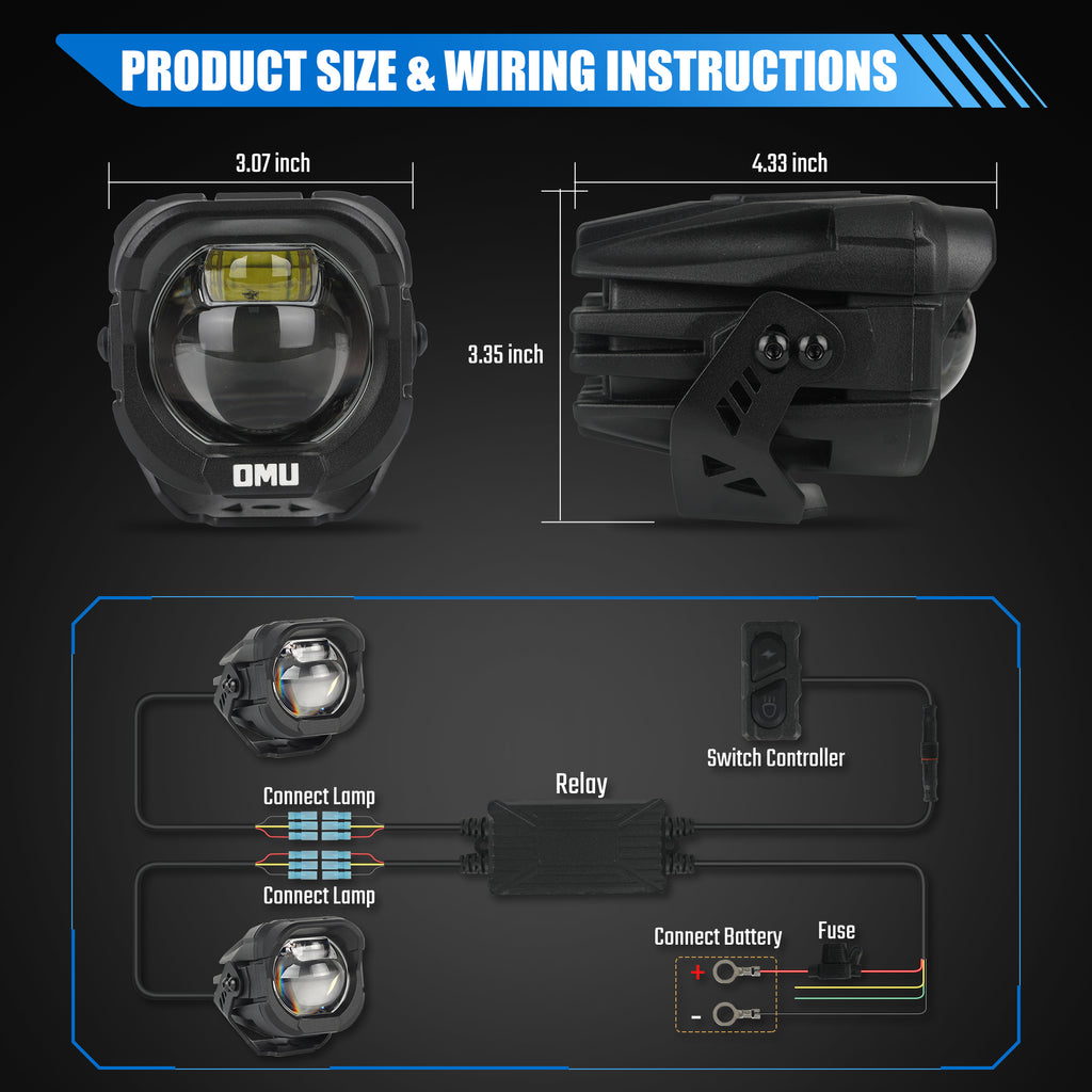 A-Pillar Spotlight Compatible avec les camions Ford Etc VTT Moto