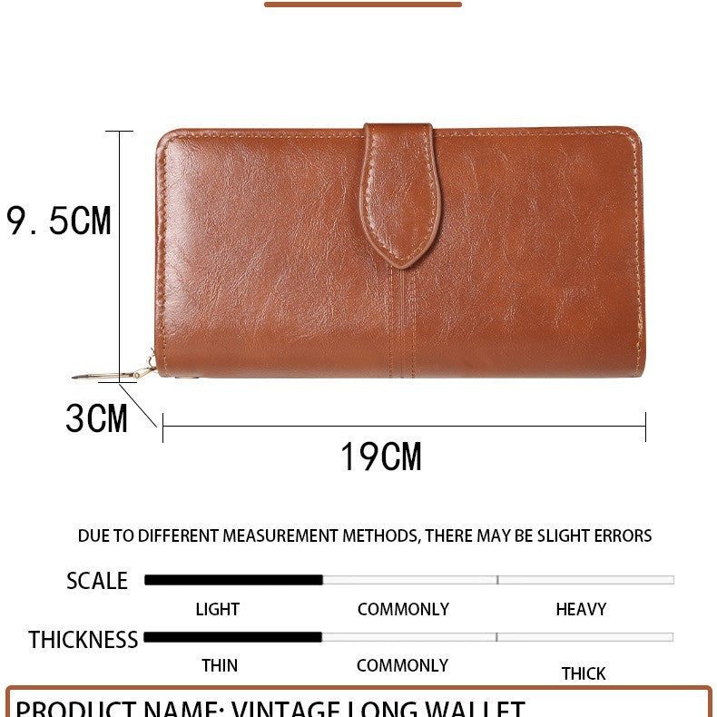 Portefeuille en cuir long pour femmes