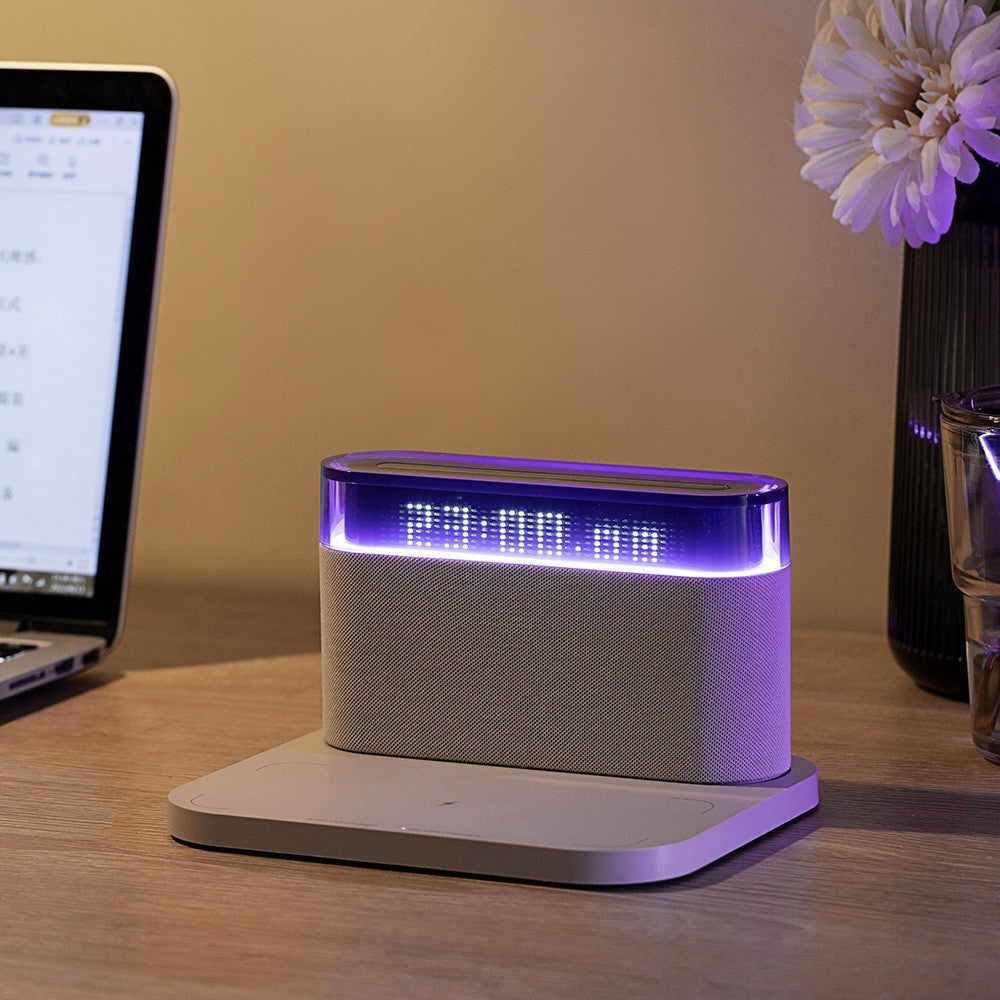 Horloge de recharge sans fil Ligh nuit et haut-parleur Bluetooth