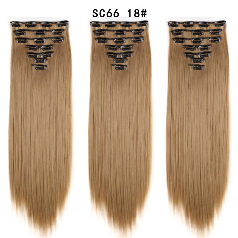 16 Carte Sept-pièces Coiffure Perruque Beauté Chimique Perruque Ensemble de Perruque Cheveux Extension