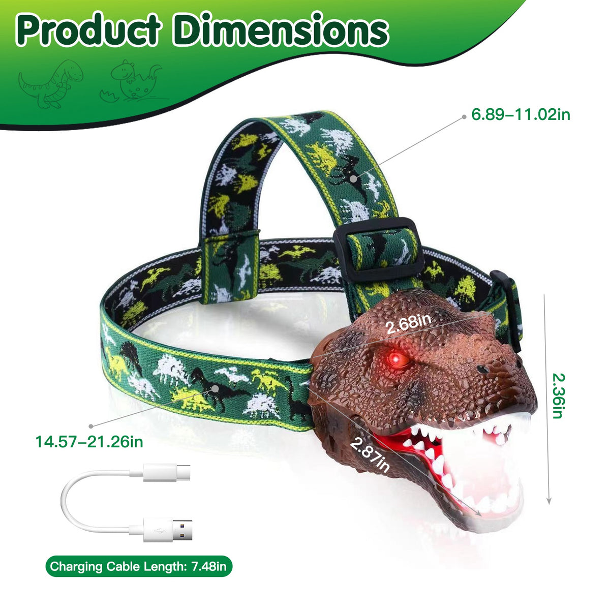 Lampe de poche dinosaure 1Pc Dinosaure pour enfants Lampe de poche dinosaure avec son Roar 4 mode