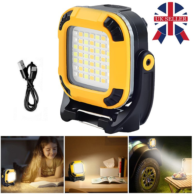 Lampe de travail LED rechargeable COB Super lumineux Projecteur portable étanche