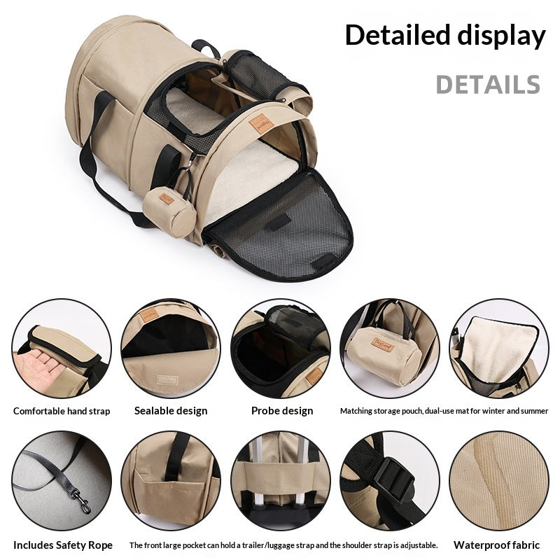 Transporteur d'animaux de compagnie pliable et amovible multifonctionnel pour les sorties