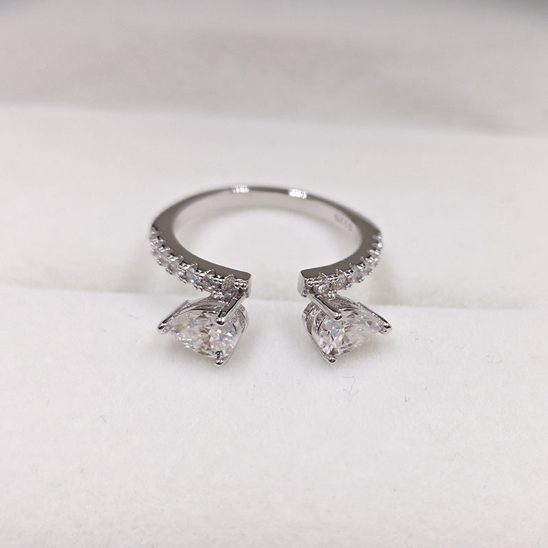 925 Argent Sterling 4 carats Marquise-coupé diamant Moissanite anneau pour les femmes