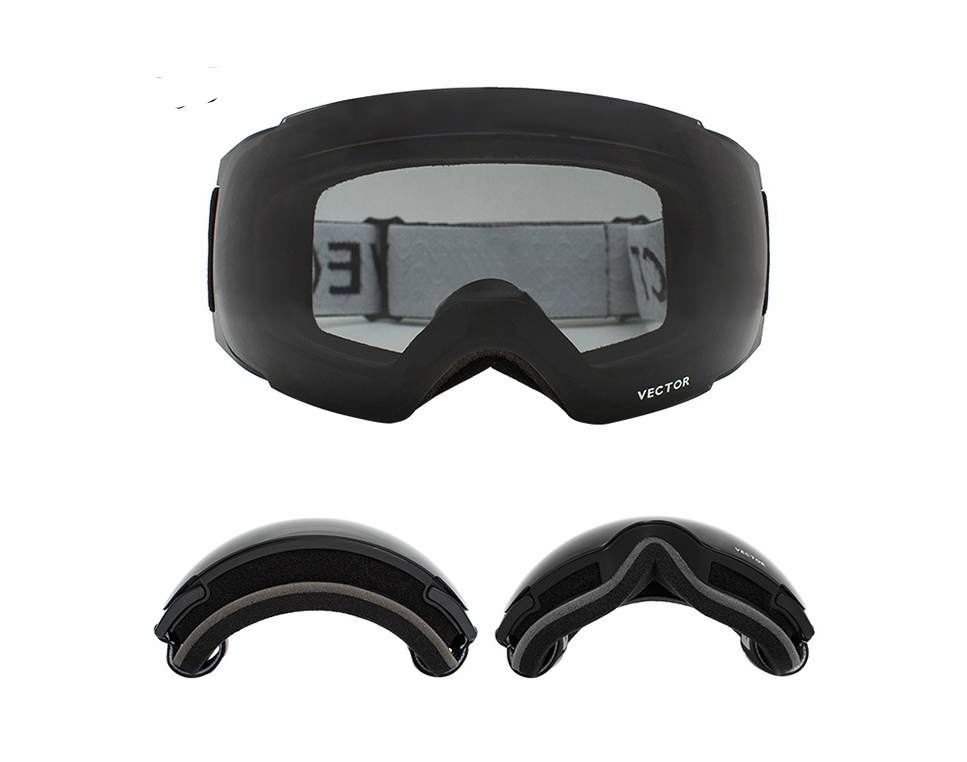 Verres de ski pour hommes et femmes à double couche anti-fog surface sphérique avec ma