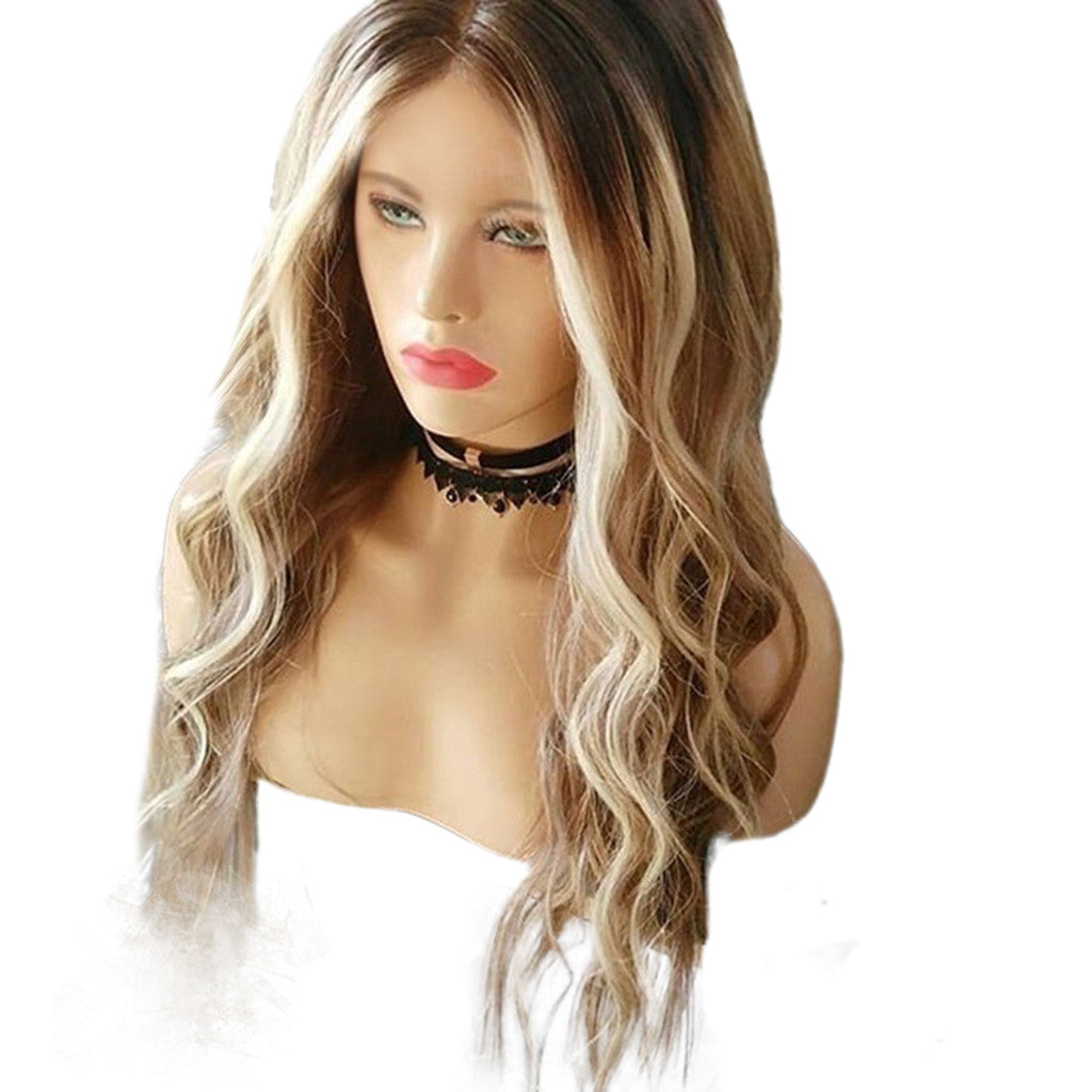 Wig Yellow Jump Gold Big Wave Long Curly Cheveux