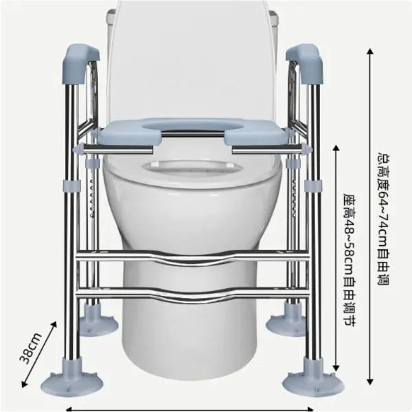 Aide permanente pliable aux toilettes