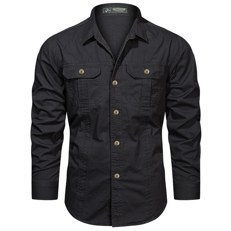 Chemise à manches longues en coton pur sans marque