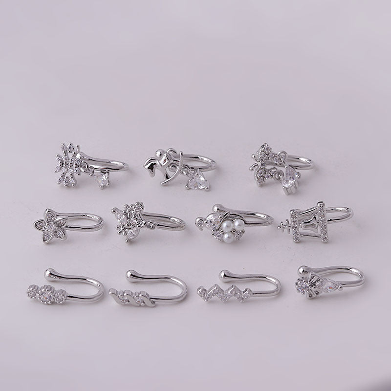 Micro-paved Zircon Nez Clip Non-piercing Nez Bijoux