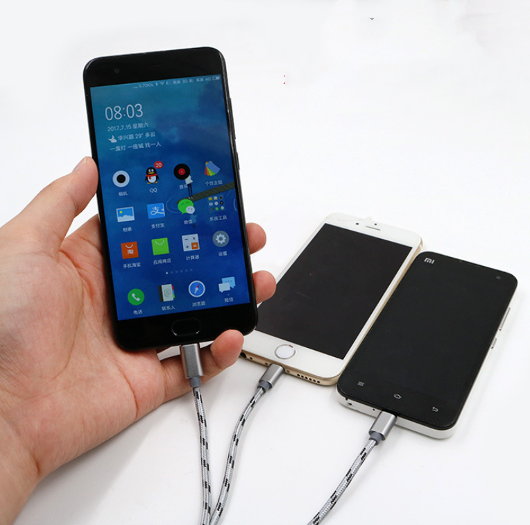 Câble de données 3-en-un Câble USB Téléphone mobile court TYPE-C Charge universelle 3-en-un