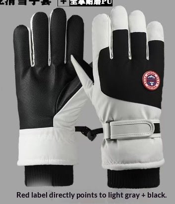 Gants de ski à écran tactile thermique doublés de polaire d'hiver