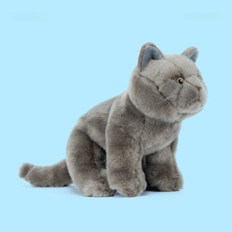 Poupée d'animaux farcie en peluche de chat bleu simulation