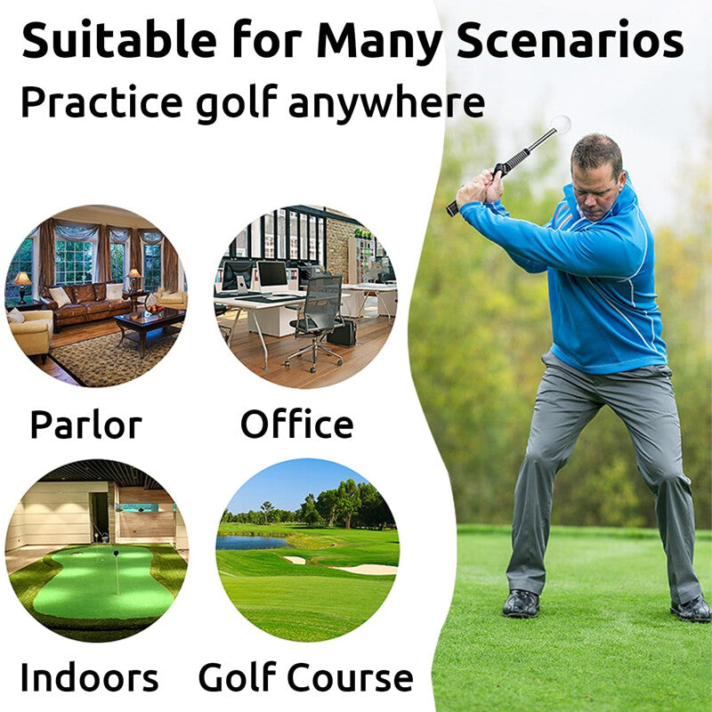 Retractable Golf Swing Trainer Golf Grip Trainer Indoor Warm-up Practice
