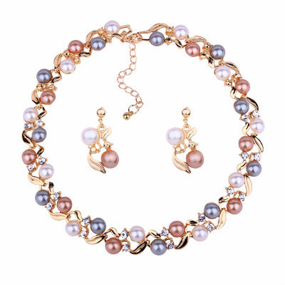 Collier et boucles d'oreilles Ensemble de bijoux Lady Temperament Ensemble