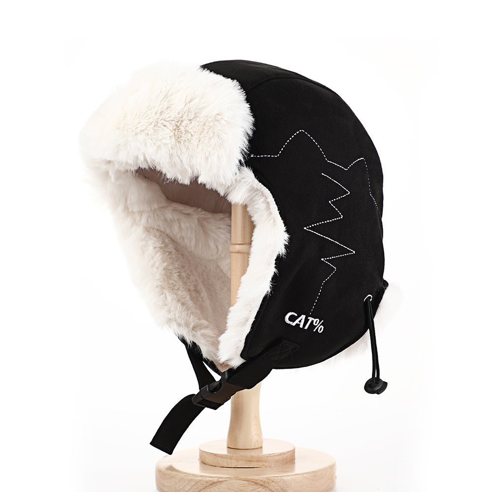 Chapeau de protection de l'oreille chaude et épaisse pour hommes en peluche pour le temps froid