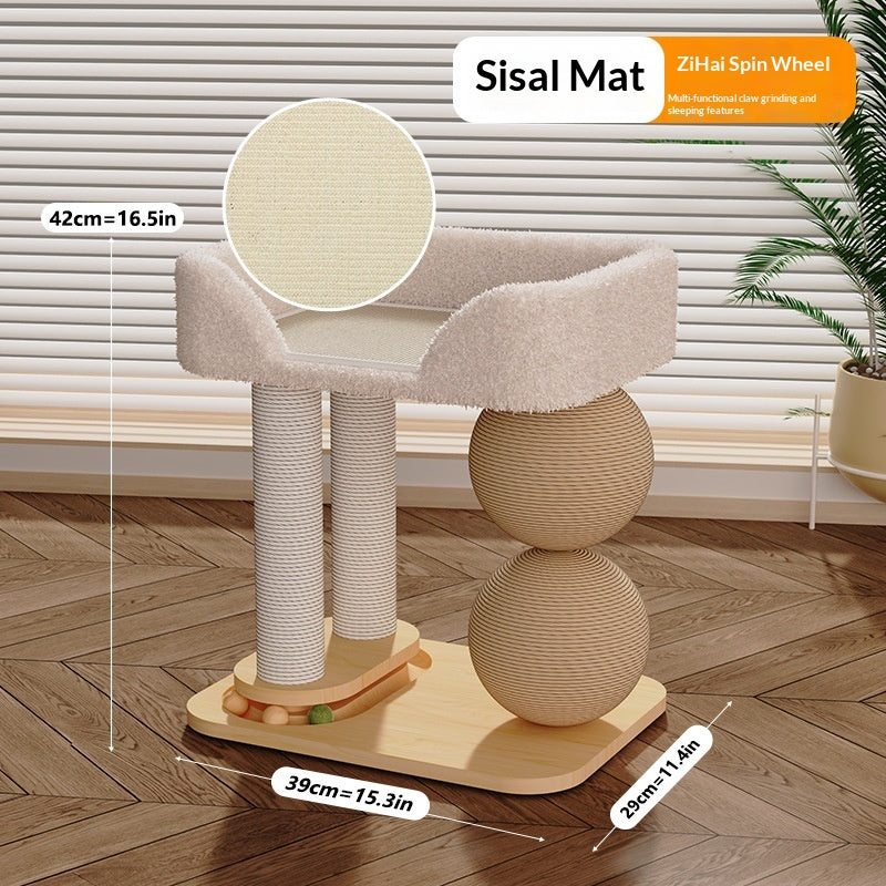 Châtaigne d'escalade Châtaigne de chat Nid Sisal intégré Colonne griffe sans dips Grand chat Sc
