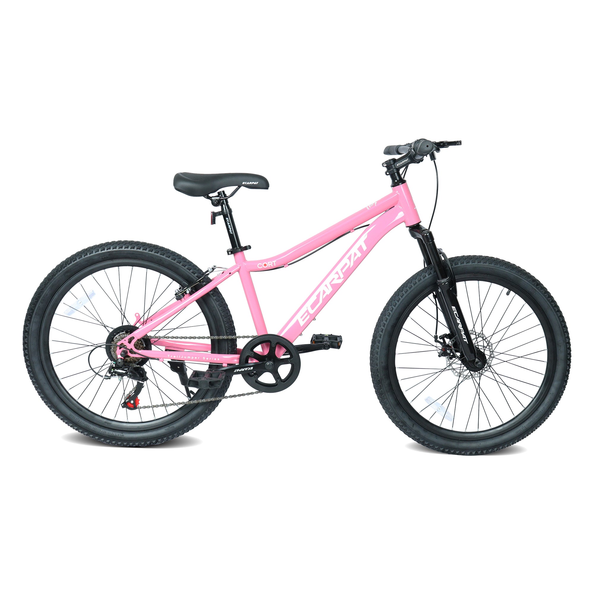 Vélo de montagne jeune 24 pouces avec 7 vitesses et suspension avant Cadre en acier durable