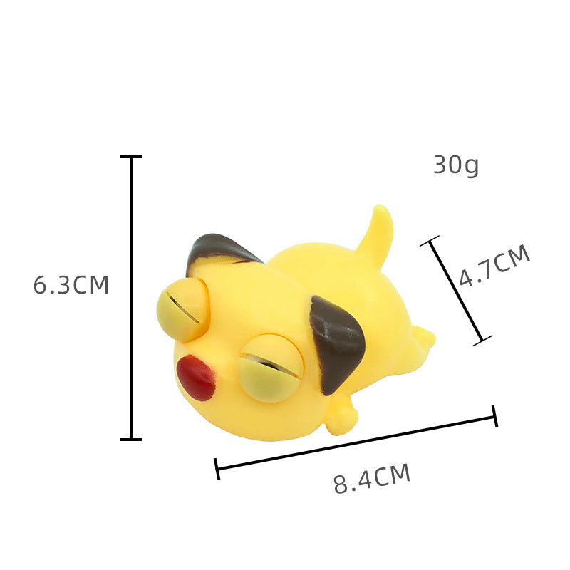 Cute Pet Squishy chien endormi avec des yeux enflammés Stress-Relief Squeeze Jouet pour la libération et Fu