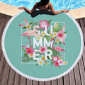 Serviette de plage ronde Flamingo