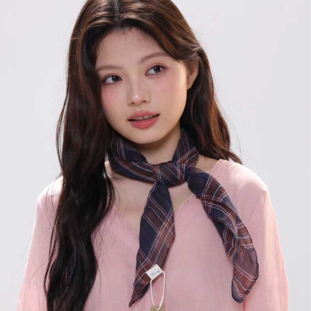 Femmes Retro Plaid Sun-Protective ScarfWaist Scarf