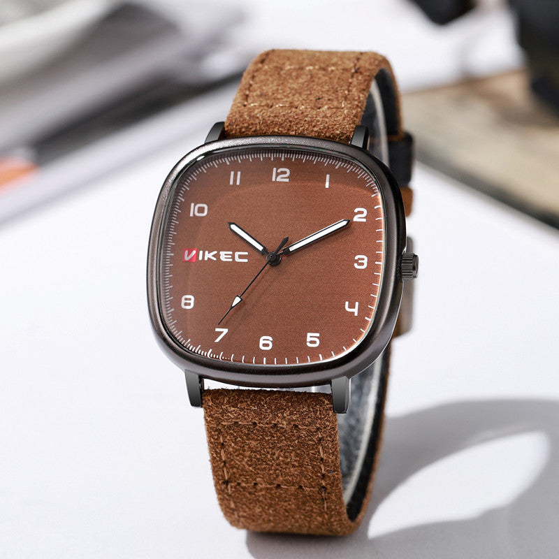 Simple versatile men's large dial cool watch