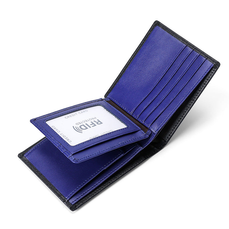 Portefeuille en cuir anti-écrémage RFID multifonctionnel pour hommes
