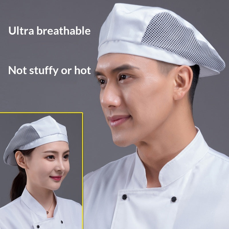 Chapeau unisexe Chapeau Beret d'été respirant Cap de travail pour le personnel de service