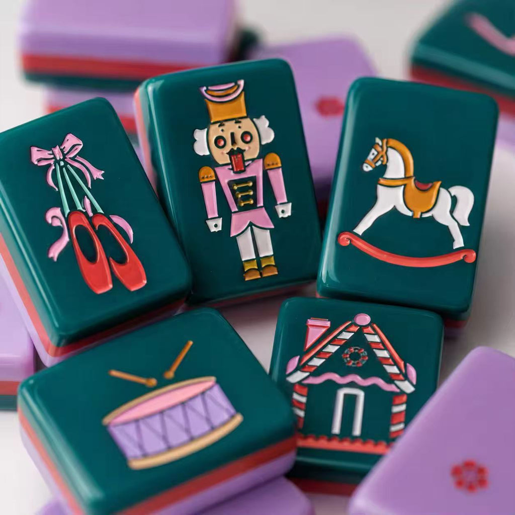 Jeu de partie en acrylique Mahjong gravé au laser