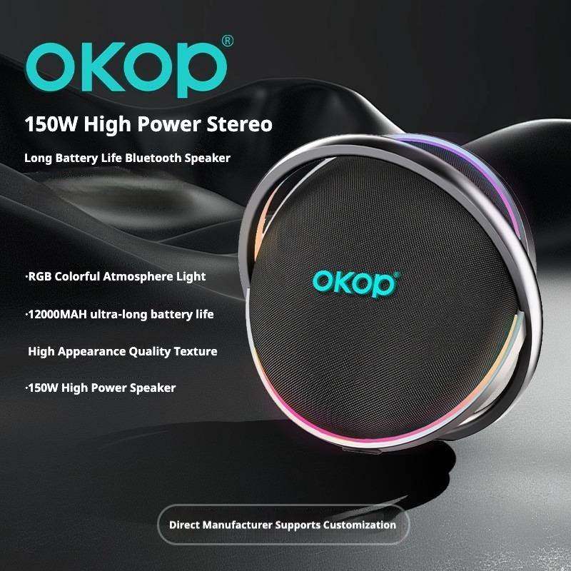 KP-8004 Haut-parleur Bluetooth120W Subwoofer haute puissance RGB Éclairage ambiant Modèle extérieur avec
